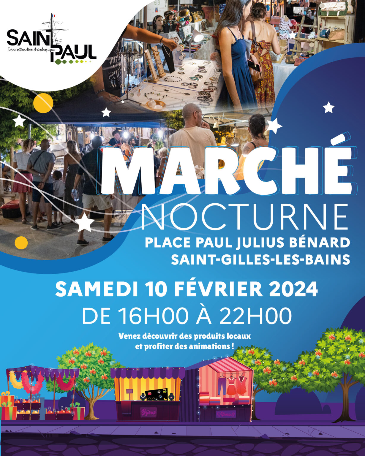 Le marché nocturne revient le 10 février 2024 ! Ville de SaintPaul